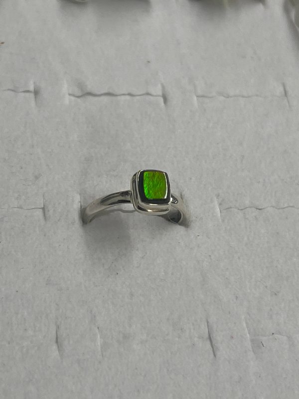 Ammolite Sterling Silver Ring (Size 8) Online Hot Sale