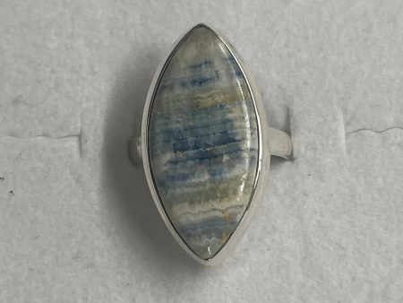 Blue Scheelite Sterling Silver Ring (Size 11) For Cheap