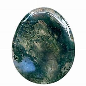 Moss Agate Worry Thumb Stone For Cheap