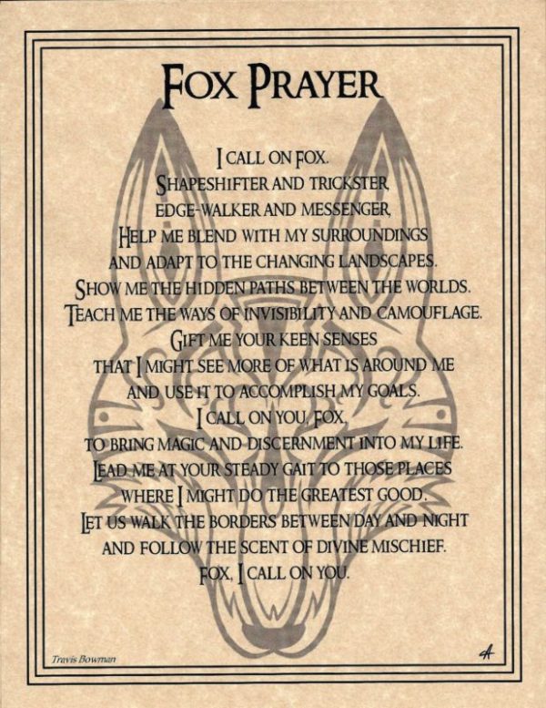 Fox Prayer Page For Discount