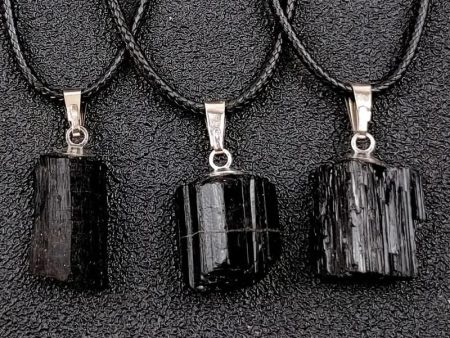 Raw Black Tourmaline Necklace (Approx. 1 ) Supply