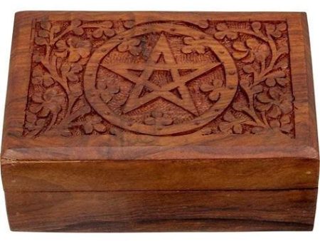 Pentagram Carved Box 4x6  Online now