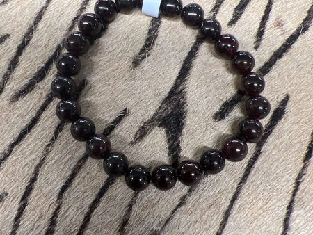 8mm Red Garnet Bracelet For Sale