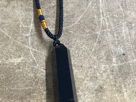 Black Obsidian Double Point Necklace For Sale