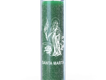 St. Martha 7 Day Candle, Green For Sale