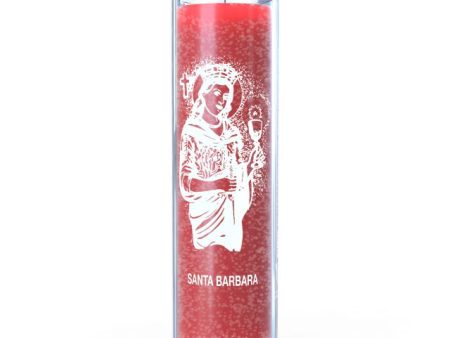 St. Barbara 7 Day Candle, Red Supply