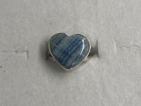 Blue Scheelite Sterling Silver Ring (Size 5) on Sale