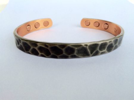 Magnetic Copper Bracelet - Hammered - Antique Copper Fashion