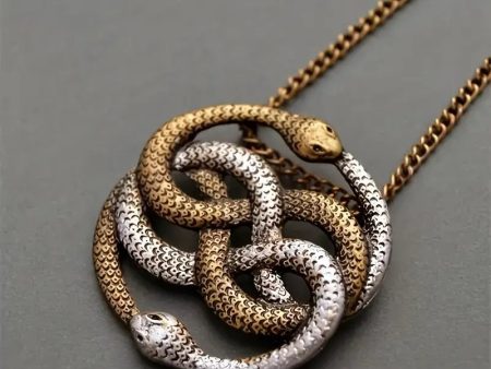 Two-Tone Snake Pendant Necklace on Sale