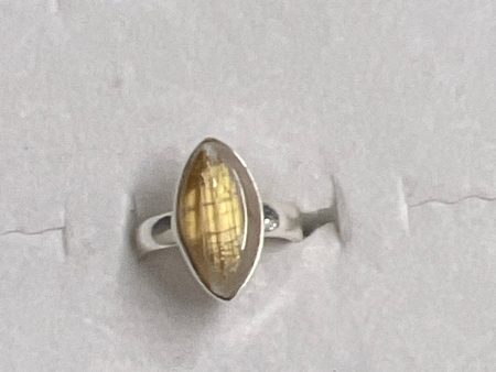 Golden Rutile Sterling Silver Ring (Size 5) Hot on Sale