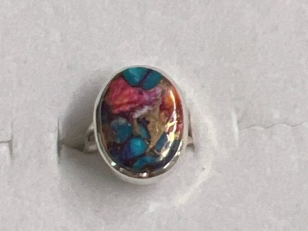 Kingman Pink Dahlia Sterling Silver Ring (Size 5) For Cheap