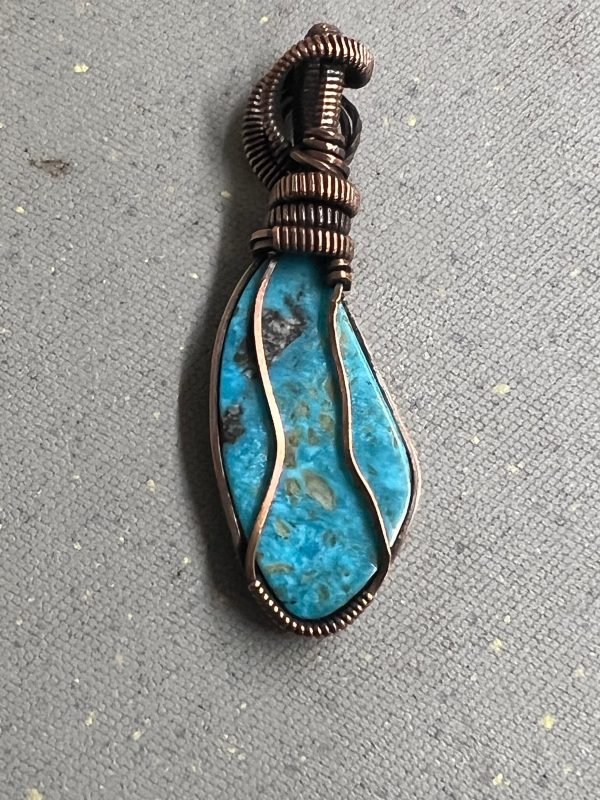 Native Turquoise Copper Wrapped Necklace (2) Fashion