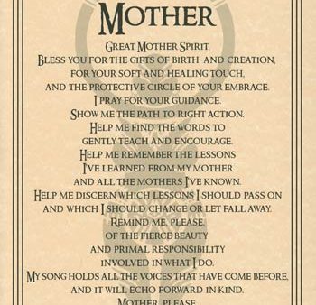 Great Mother Spirit Prayer Page Fashion