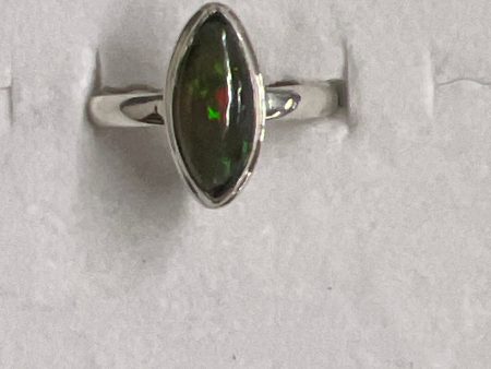 Ethiopian Black Opal Sterling Silver Ring (Size 9) Hot on Sale