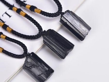 Raw Black Tourmaline Necklace (Approx. 1-2 ) Online Hot Sale