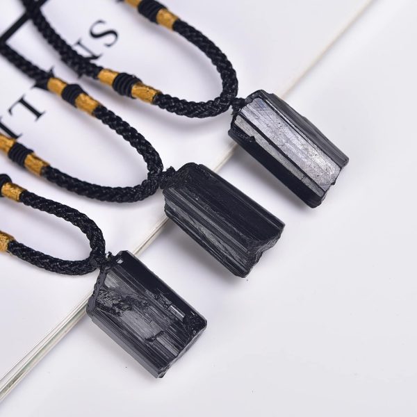 Raw Black Tourmaline Necklace (Approx. 1-2 ) Online Hot Sale