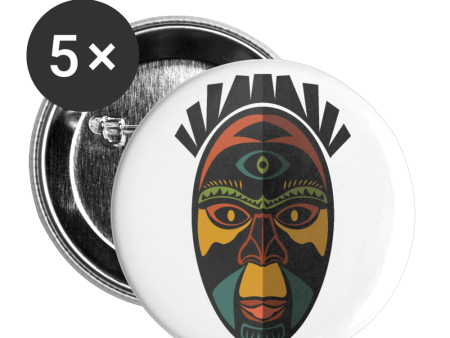 AFRICAN MASK 3 Buttons small 1   (5-pack) Online Sale