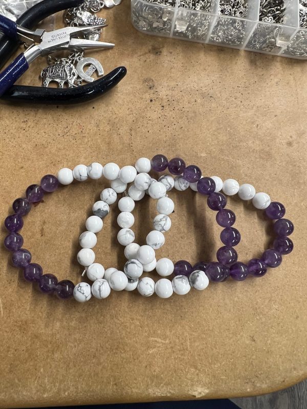 Amethyst and Howlite Bracelet Supply