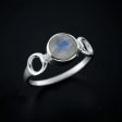 Trinity Rainbow Moonstone Ring (Size 5) Fashion