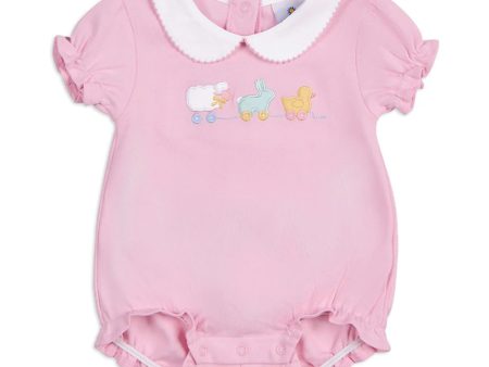 Knit Romper w Bunny, Chick & Lamb For Discount