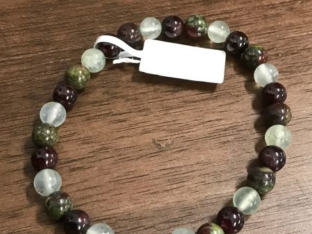 6mm Dragon Blood Jasper, Garnet, Prehnite Bracelet Cheap