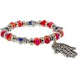 Glass Beads Elastic Bracelet Red w  Evil Eye Fatima Hand Supply