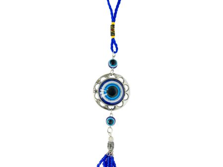 Glass Evil Eye Talisman - Puffed Evil Eye w  Beaded Tassel Discount