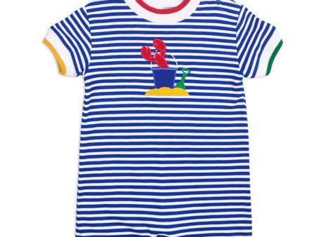 Stripe Knit Shortall w Lobster & Sand Toys Online Hot Sale