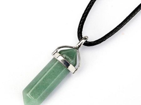 Green Aventurine Point Necklace For Discount