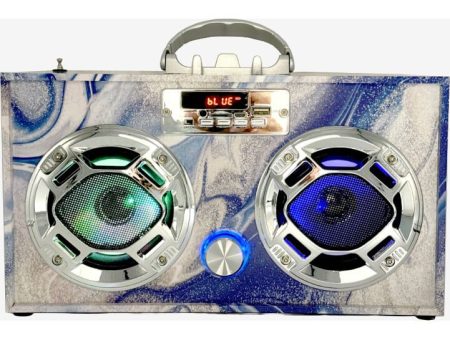 Blue Swirl Boombox-Bluetooth w LED Lights Online