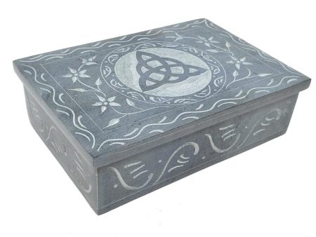 Triquetra Carved Soapstone Box on Sale