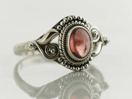 Garnet Sterling Silver Dalia Ring (Size 8) Online Hot Sale