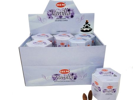 Vanilla Hem Back Flow Incense Cones Cheap