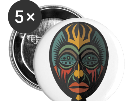 AFRICAN MASK 5 Buttons small 1   (5-pack) Online Hot Sale