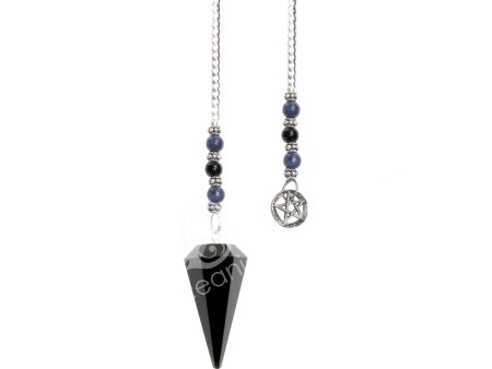 Black Obsidian W  Pentacle Pendulum Sale