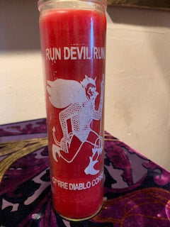 Run Devil Run (Red) Day Candle Cheap