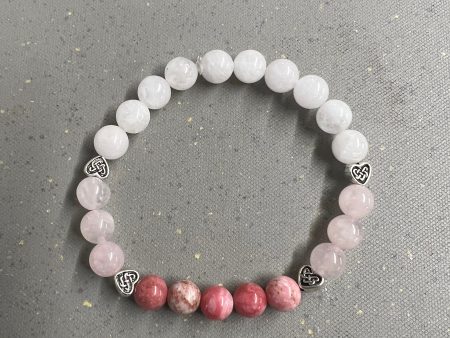 Thulite, Rose Quartz and Clear Quartz Bracelets Supply