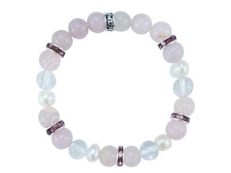 Rose Quartz, Pearl, Clear Quartz Bracelet Discount