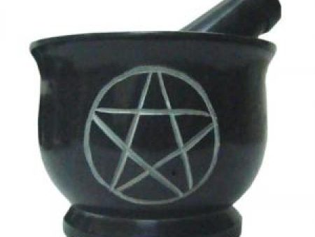 Pentacle Black Soapstone Mortar & Pestle Online Hot Sale