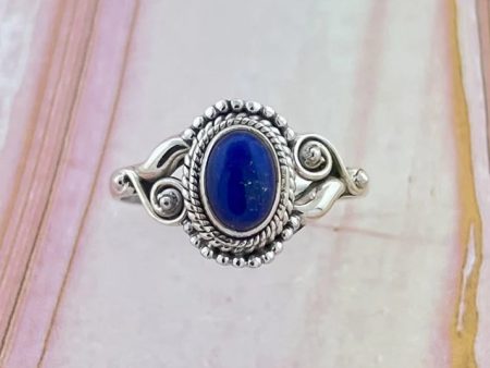 Lapis Lazuli Sterling Silver Dalia Ring (Size 9) Fashion