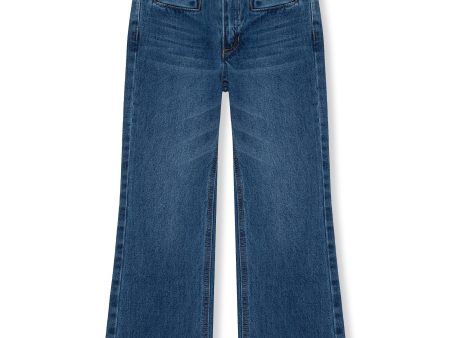 Welt Pocket Mid Rise Wide Leg Jean Sale