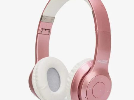 Rose Gold Stereo Bluetooth Headphones on Sale