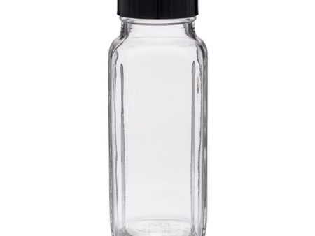 8 oz Clear Glass French Square Bottles For Discount