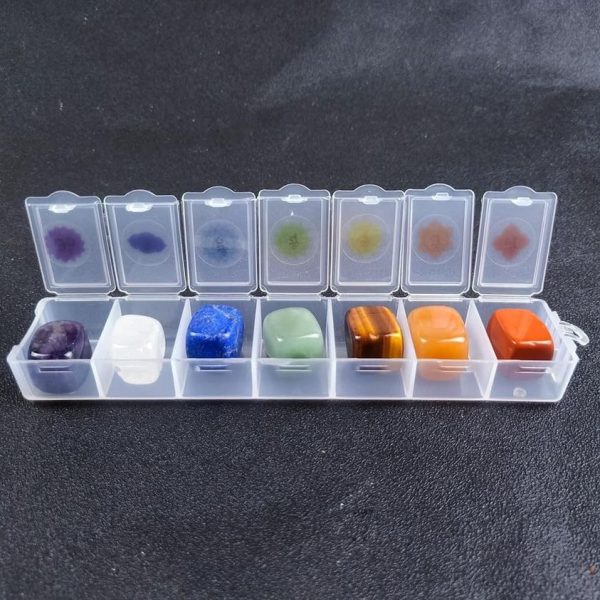 Chakra Stones in Pill Box Fashion