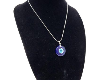 Glass Evil Eye W Chain Necklace Online Sale