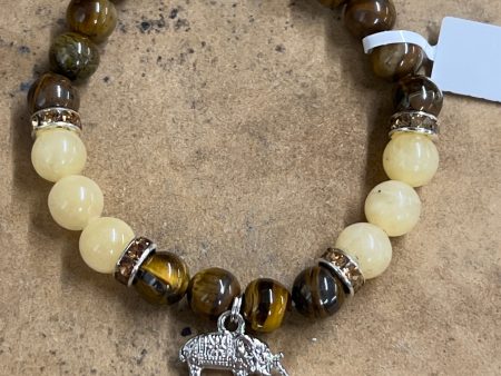 Golden Tiger Eye and Yellow Jade W  Elephant Online Hot Sale